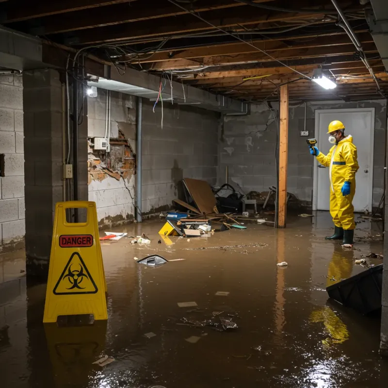 Flooded Basement Electrical Hazard in Lincoln, ID Property